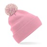Winter hat - mod. B450:Dusky Pink, 100% acrylic, Off-white, One Size